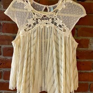 Free People Cream Blouse